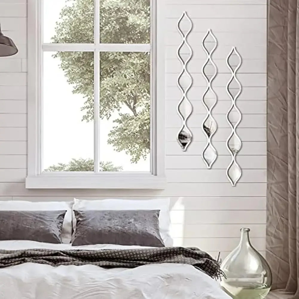 3 Piece Teardrop Wall Mirror Decor