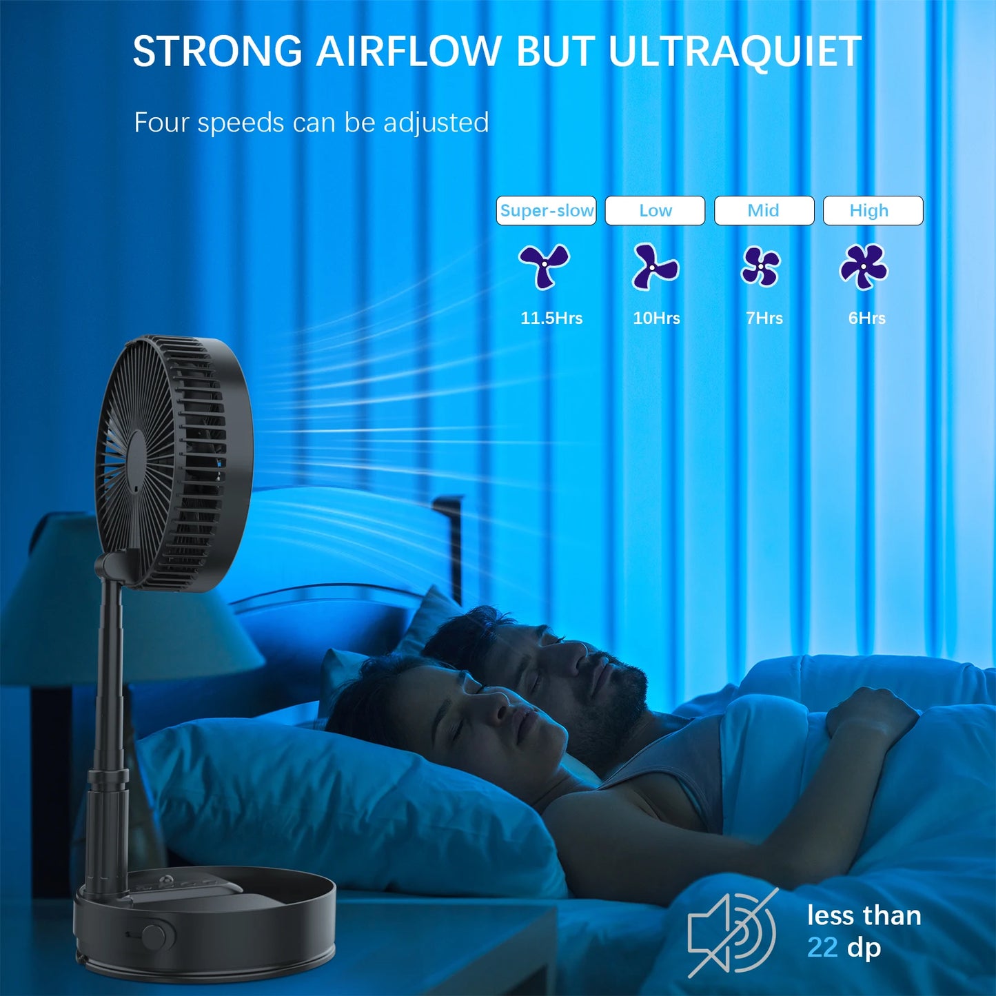 4-Speed Remote Control Portable Standing Fan