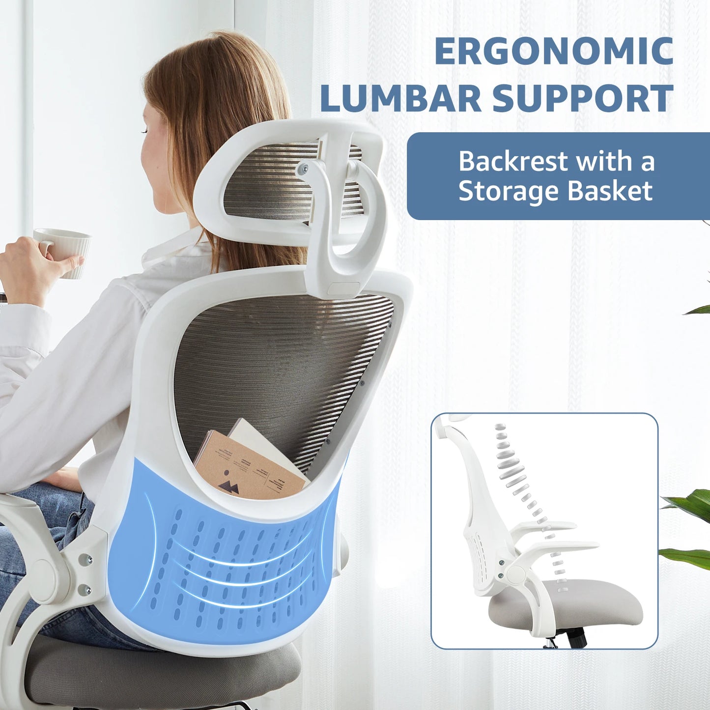 Mesh Ergonomic Computer Chair, Lumbar Support