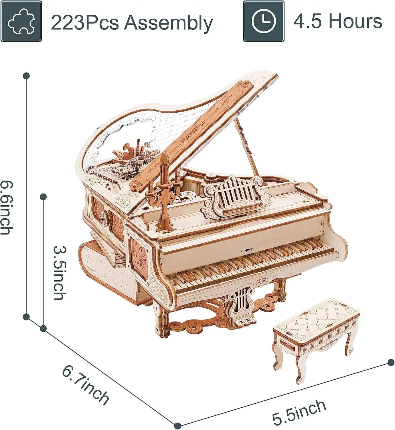Robotime 3D Magic Piano Musical Wooden Puzzle