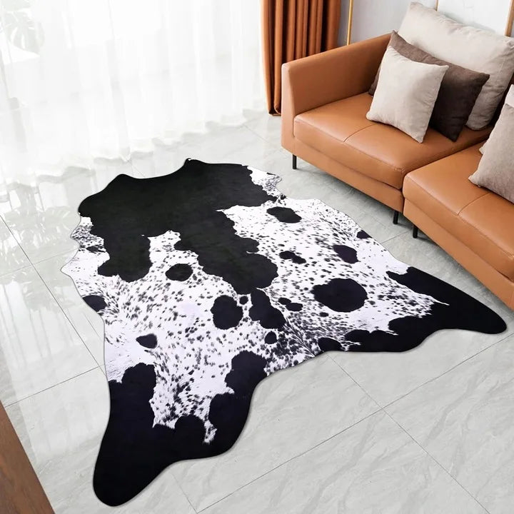 Animal Print faux fur cowhide rug