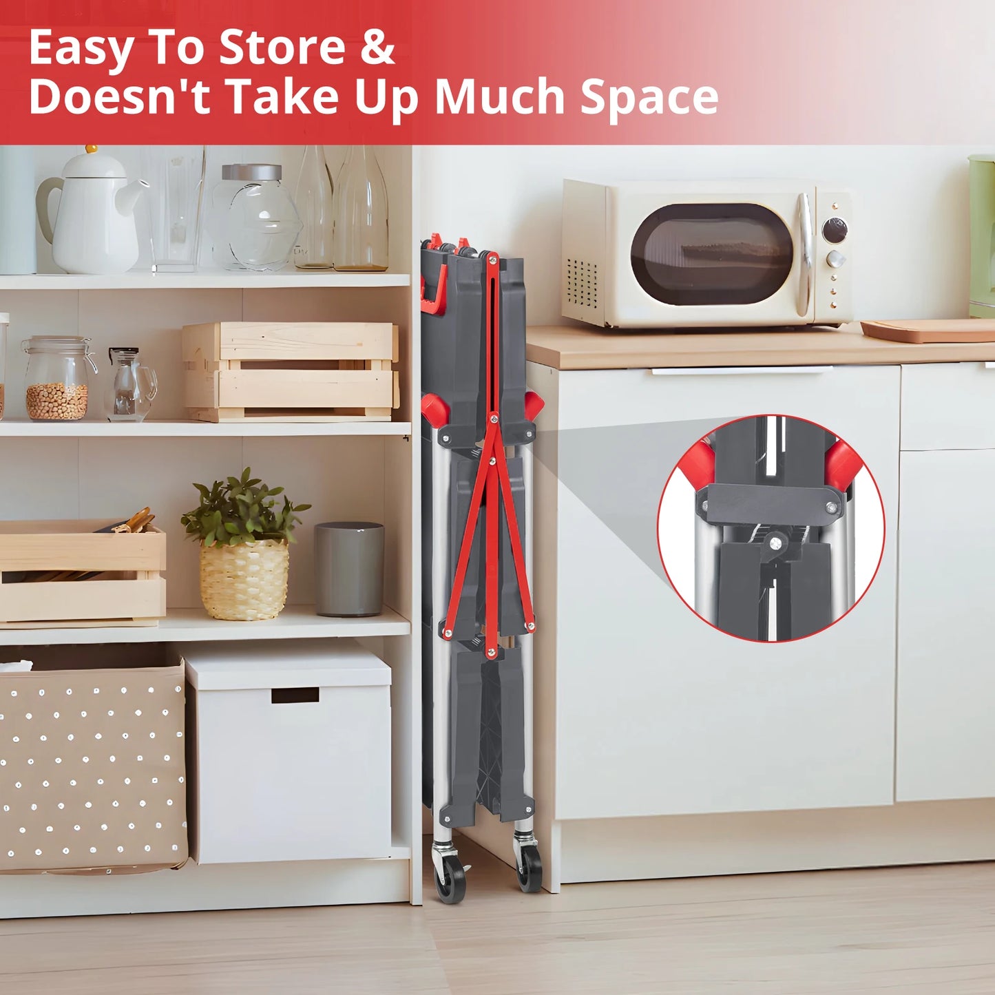 Portable Foldable Service Carts with Wheels, 3 Tier Folding Utility Rolling Tool Garage Cart, Collapsible Storage Carts