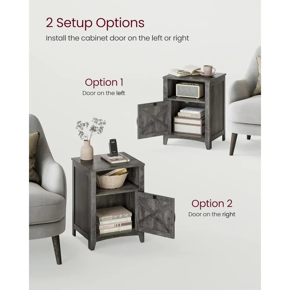 Set of 2, Farmhouse Style Nightstands
