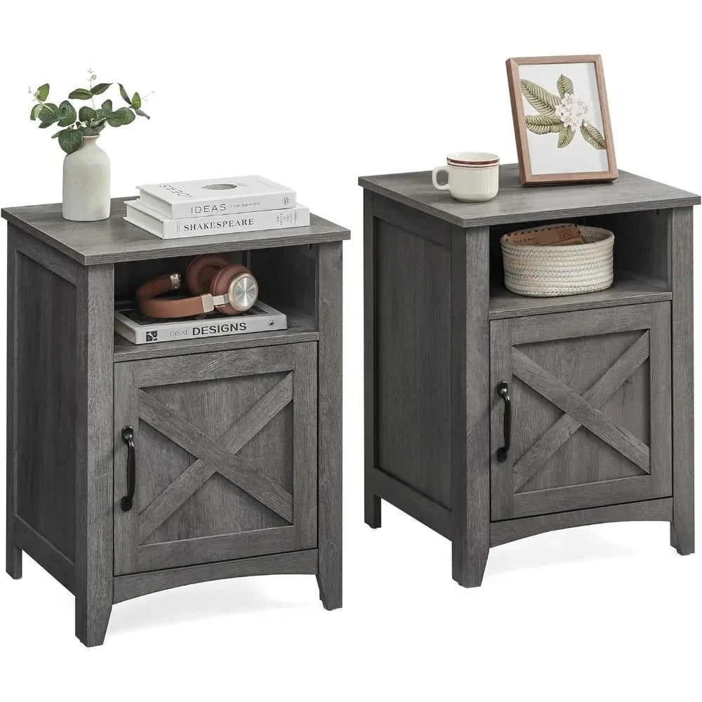 Set of 2, Farmhouse Style Nightstands