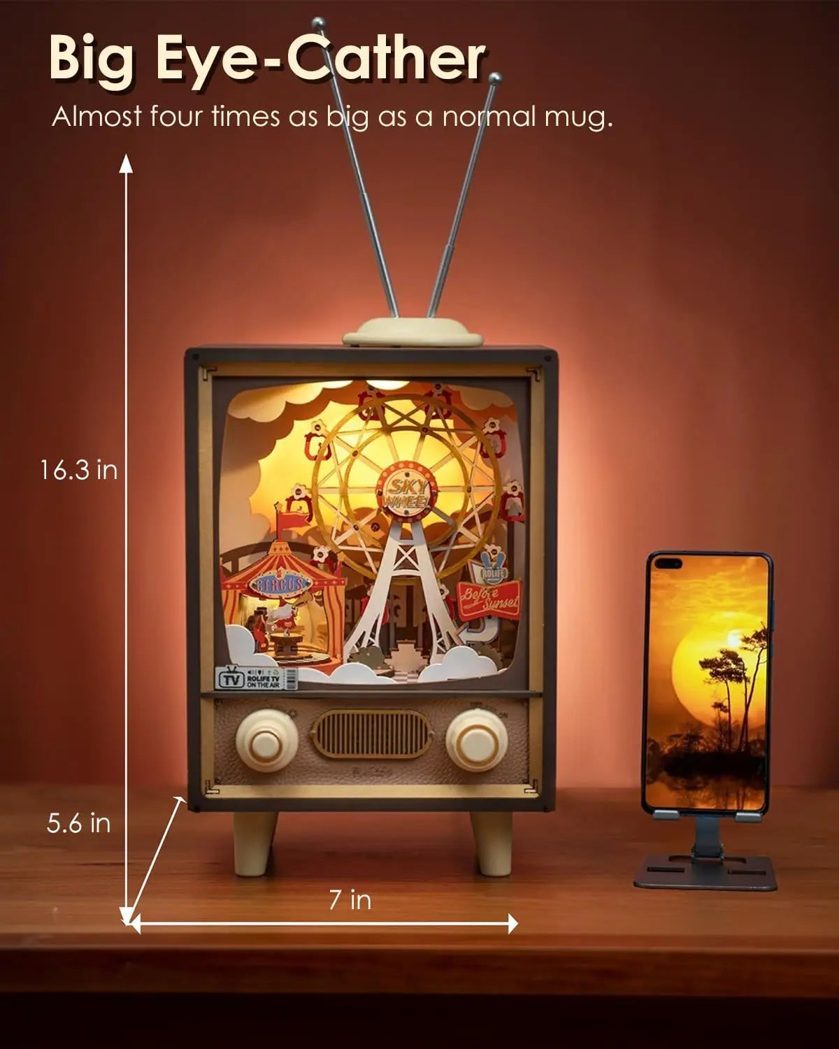 Robotime Sunset Carnival Music Boxes with Lights