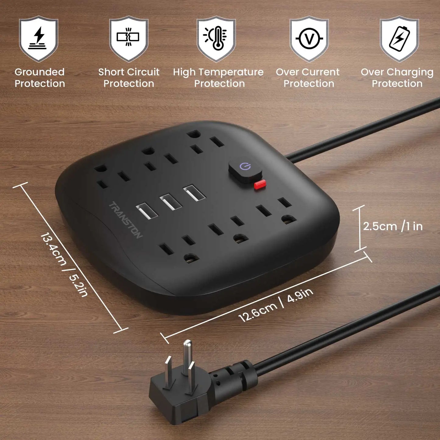 Surge Protector Outlet with 3 USB Ports