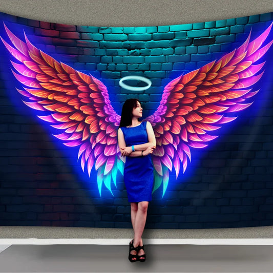 Large Angel Wings UV Blacklight Backdrop