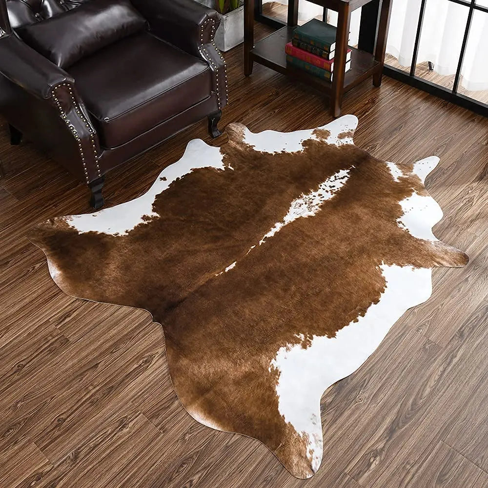 Animal Print faux fur cowhide rug