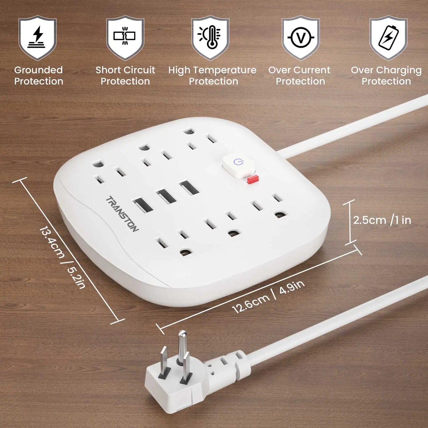 Surge Protector Power Outlet with USB Ports