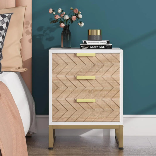 3 Drawers Nightstand/ Bedside Table