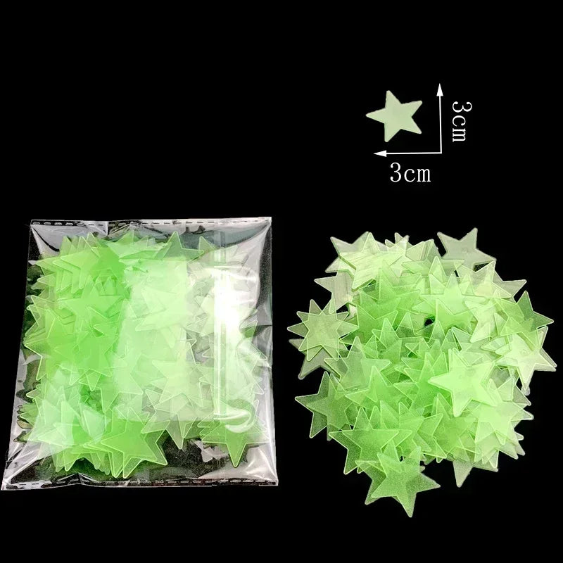 50/1000Pcs Glow in The Dark Stars Wall Stickers