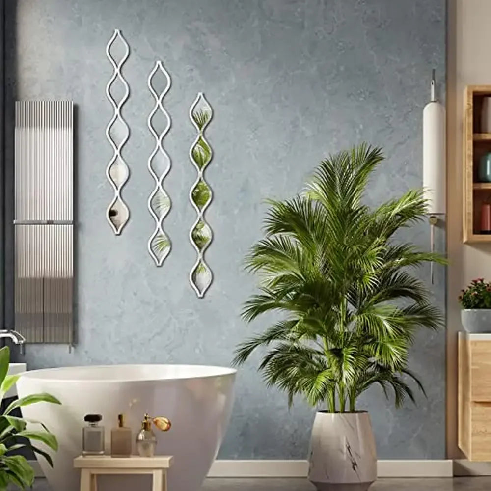 3 Piece Teardrop Wall Mirror Decor