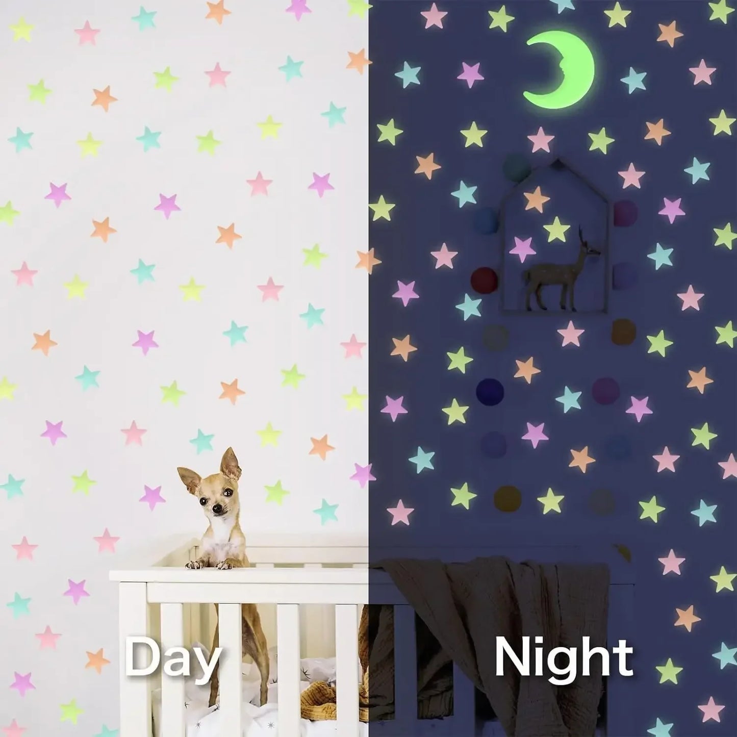 50/1000Pcs Glow in The Dark Stars Wall Stickers
