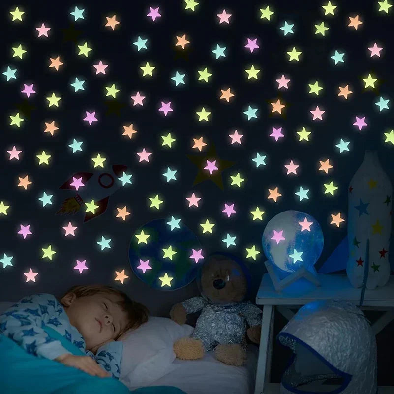50/1000Pcs Glow in The Dark Stars Wall Stickers