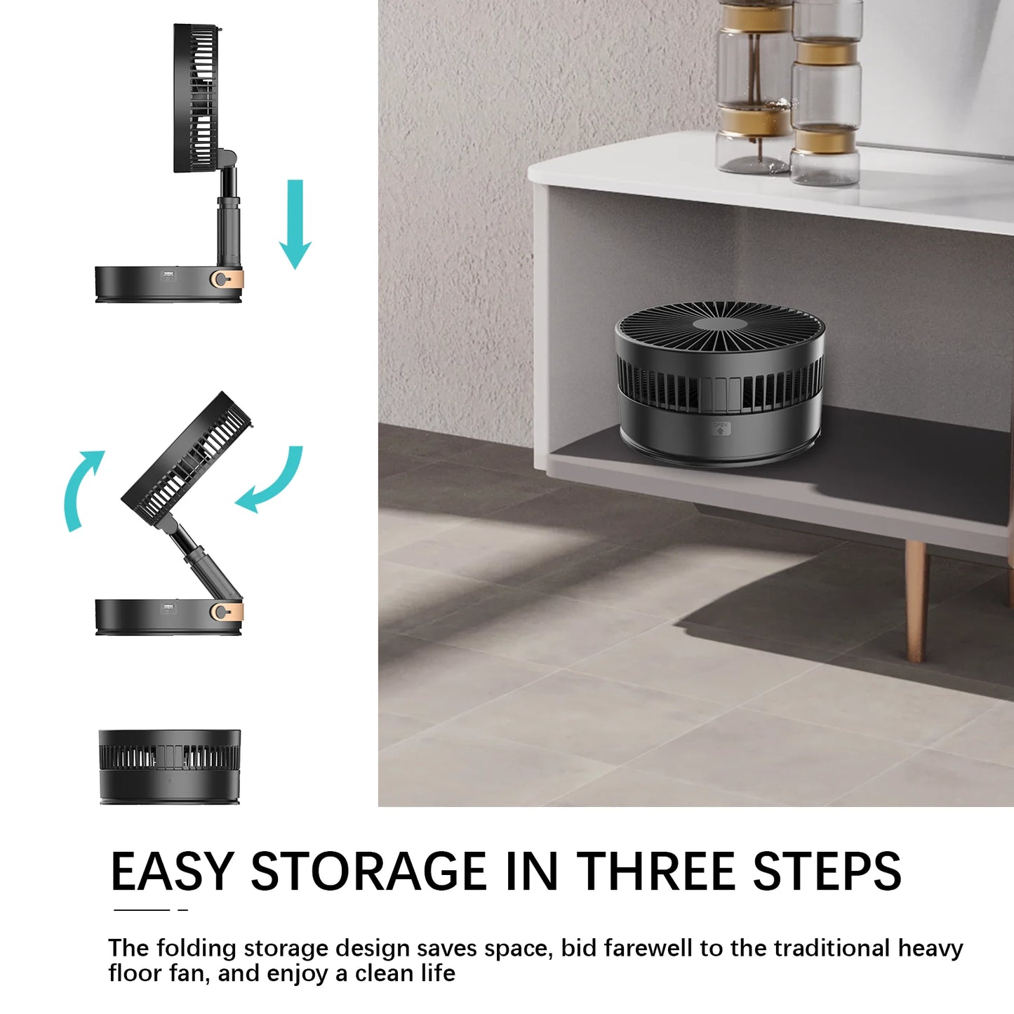 4-Speed Remote Control Portable Standing Fan