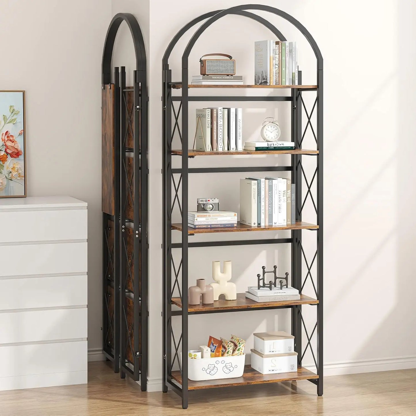 5-Tier Arched Collapsible Shelving Unit