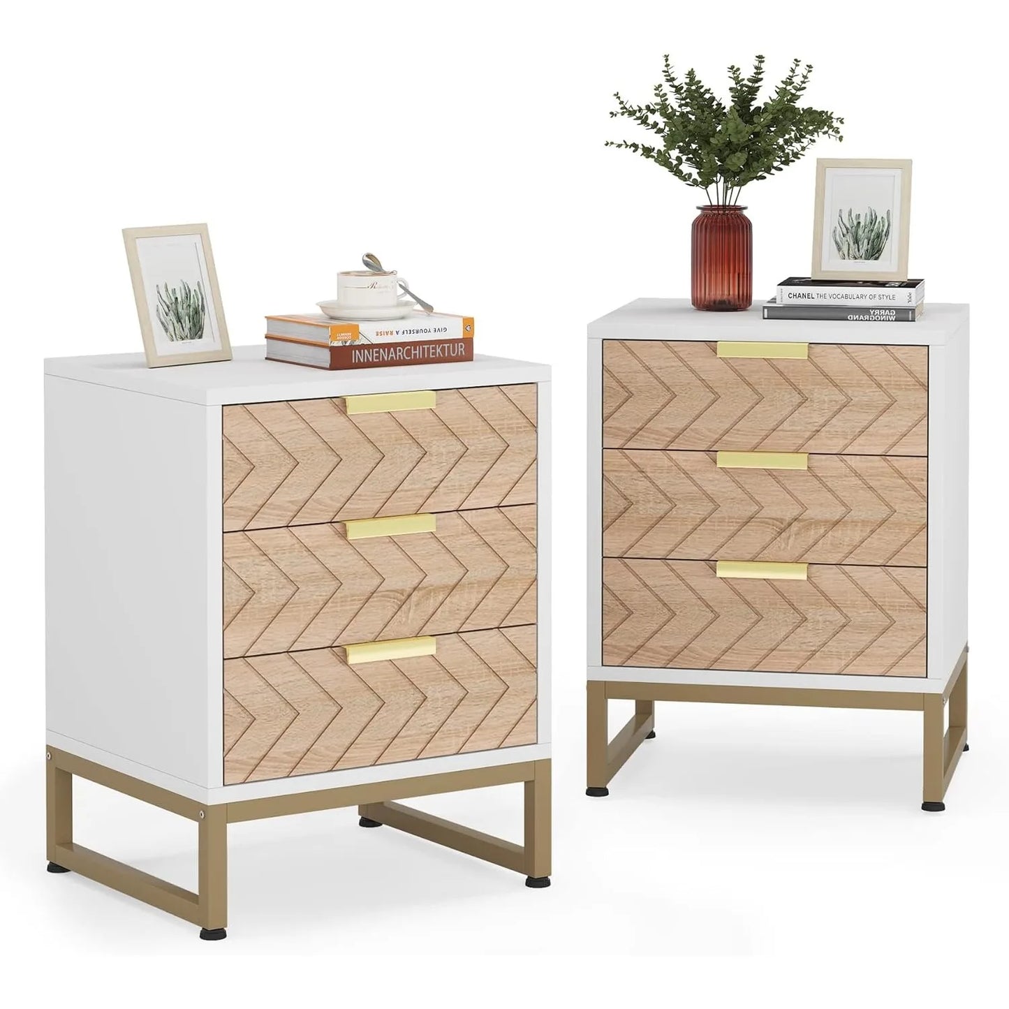 3 Drawers Nightstand/ Bedside Table
