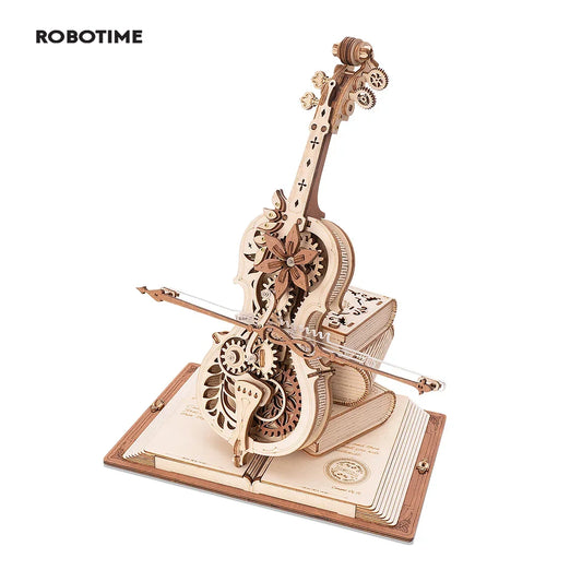 Robotime 3D Wooden Puzzle Magic Cello Music Box