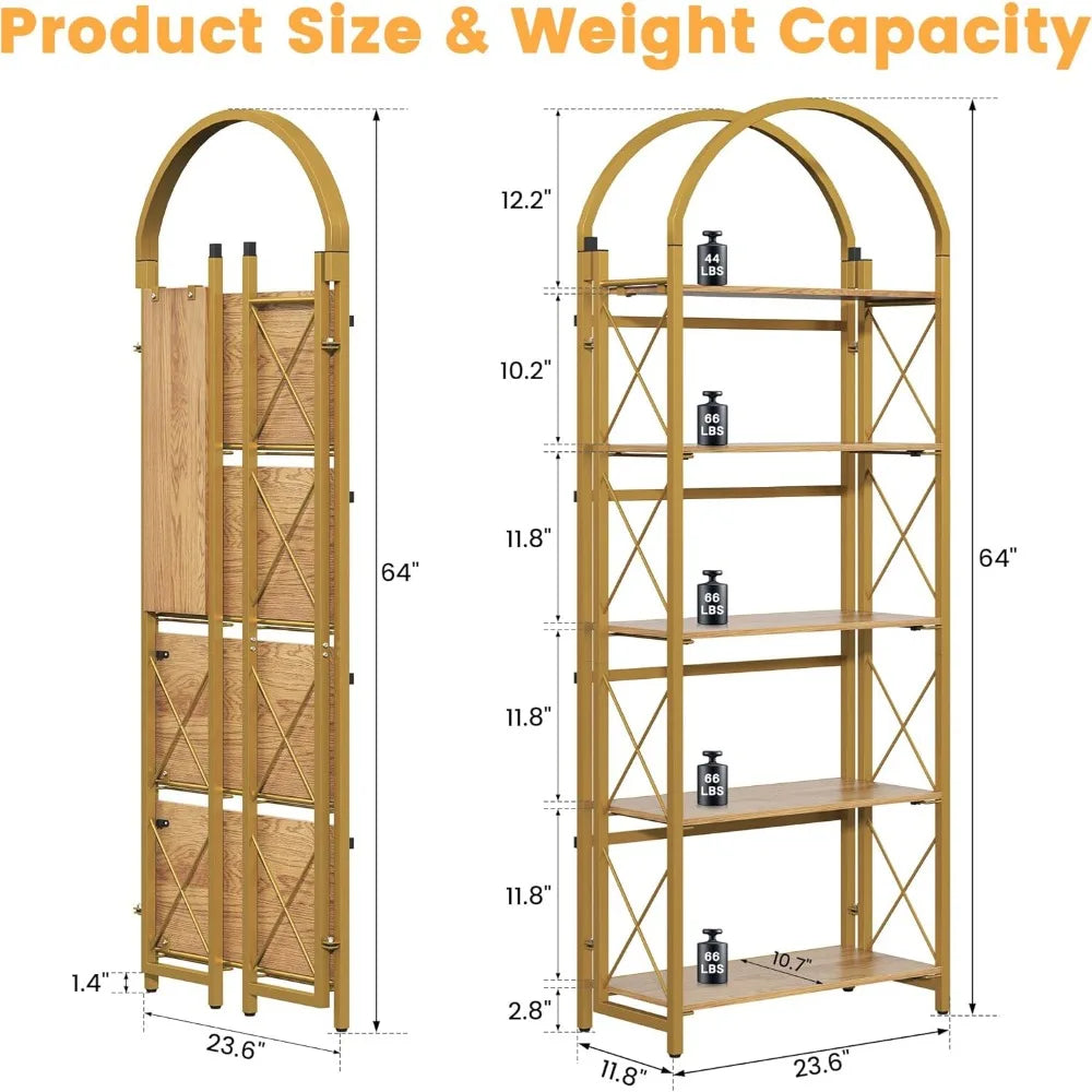 5-Tier Arched Collapsible Shelving Unit