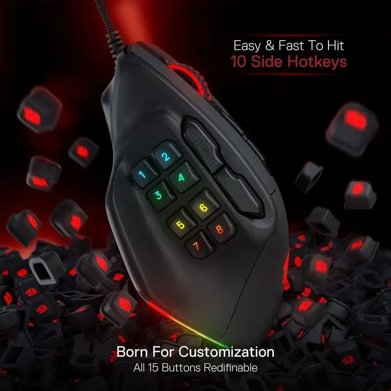 15 Programmable Buttons Wired RGB Gamer Mouse
