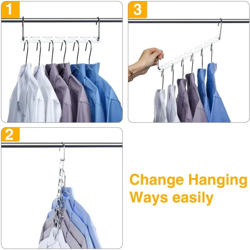 Space Saving Hangers for Clothes 20 Pack, Heavy Duty Hanger Organizer | 30 Lbs Capacity |, Metal Magic Hanger