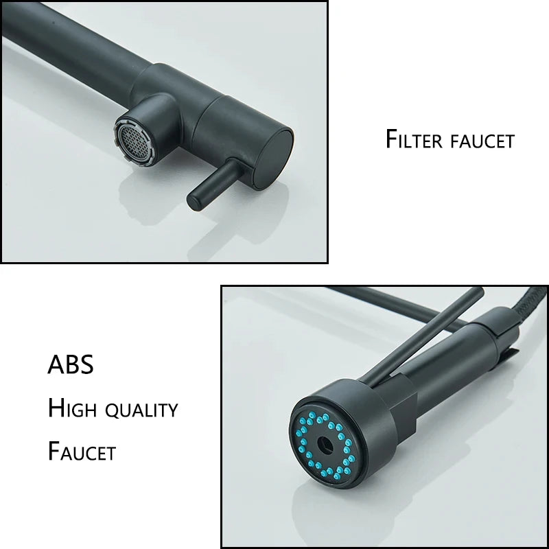 Dual Spout 360 Rotation Pull Down Faucet