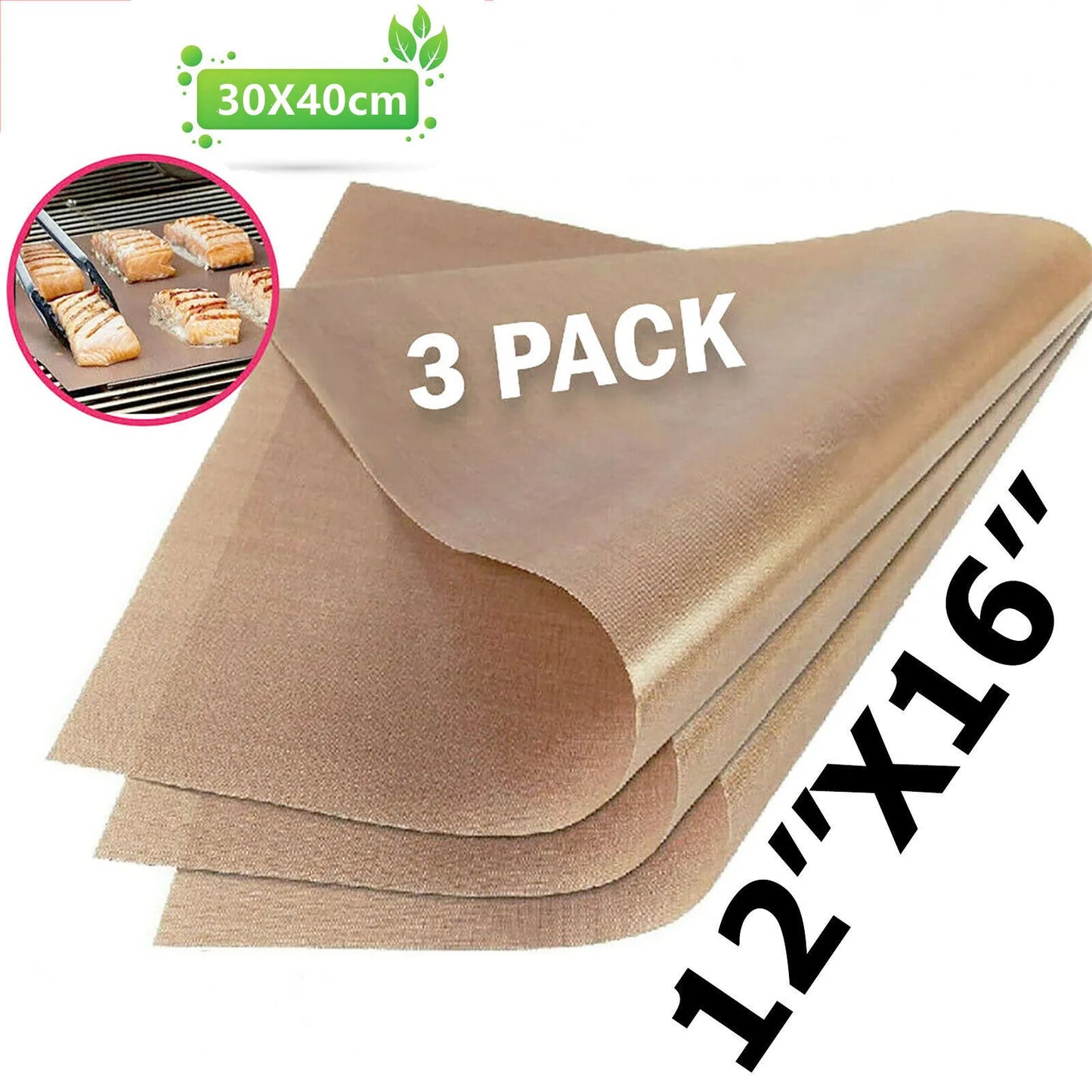 3pcs Reusable Heat Resistant Baking Sheet