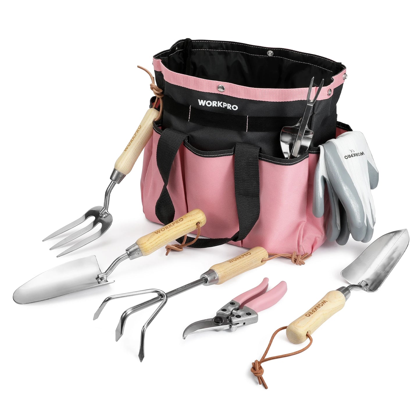 WORKPRO 8-Piece Pink Garden Tool Set