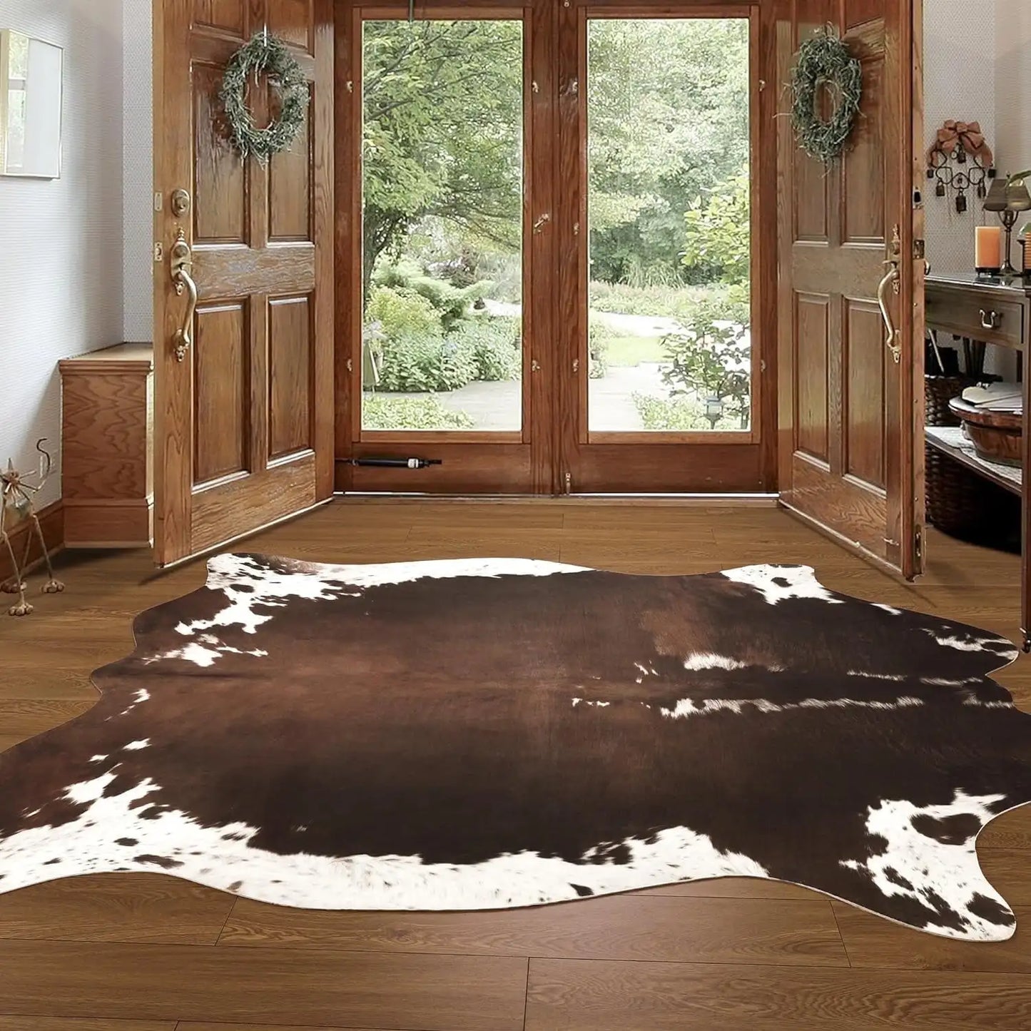 Animal Print faux fur cowhide rug