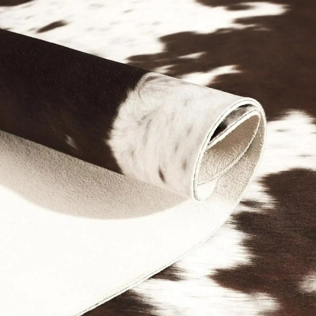 Animal Print faux fur cowhide rug