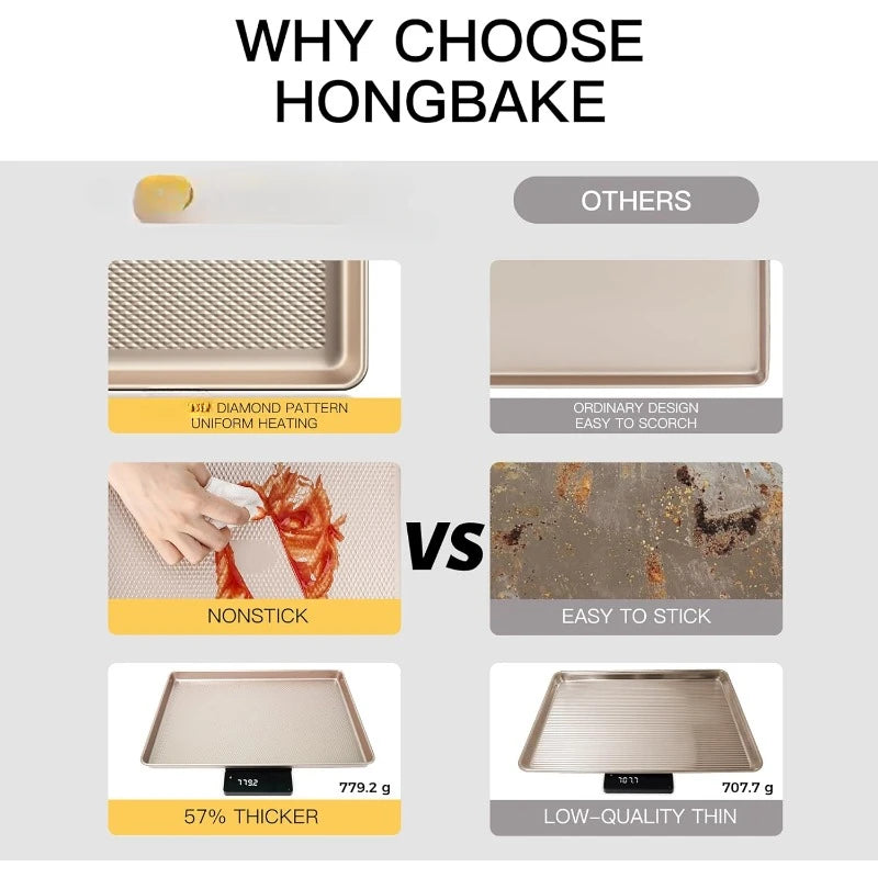 Heavy Duty Nonstick Diamond Texture Cookie Tray