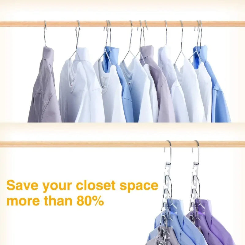 Space Saving Hangers for Clothes 20 Pack, Heavy Duty Hanger Organizer | 30 Lbs Capacity |, Metal Magic Hanger