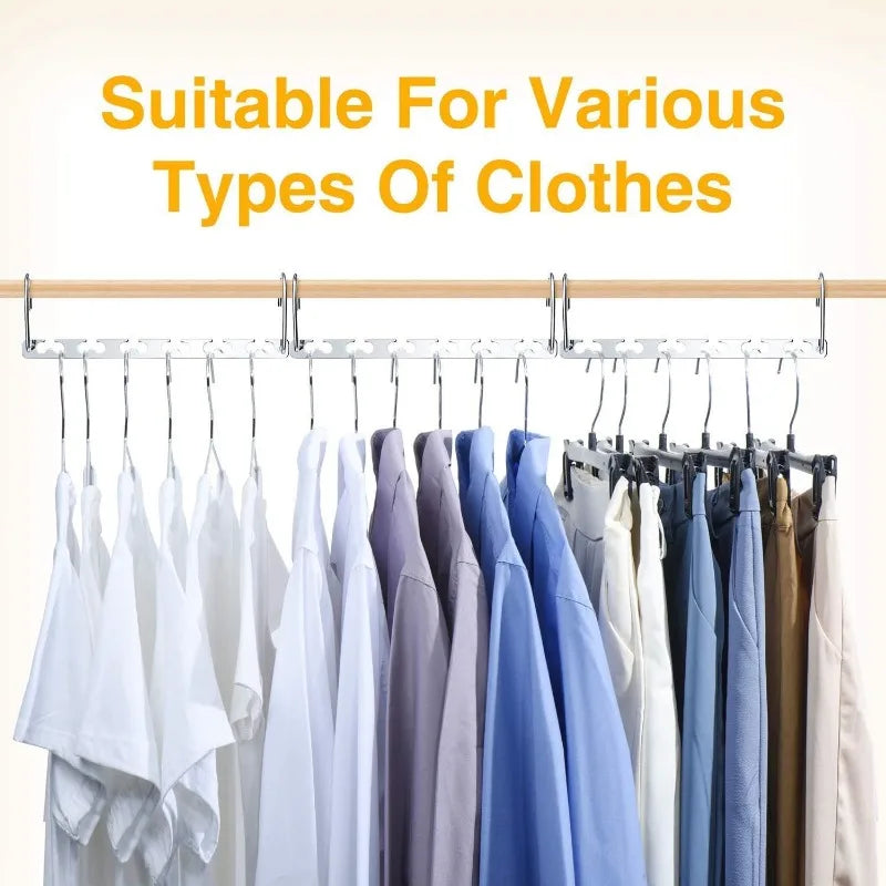 Space Saving Hangers for Clothes 20 Pack, Heavy Duty Hanger Organizer | 30 Lbs Capacity |, Metal Magic Hanger