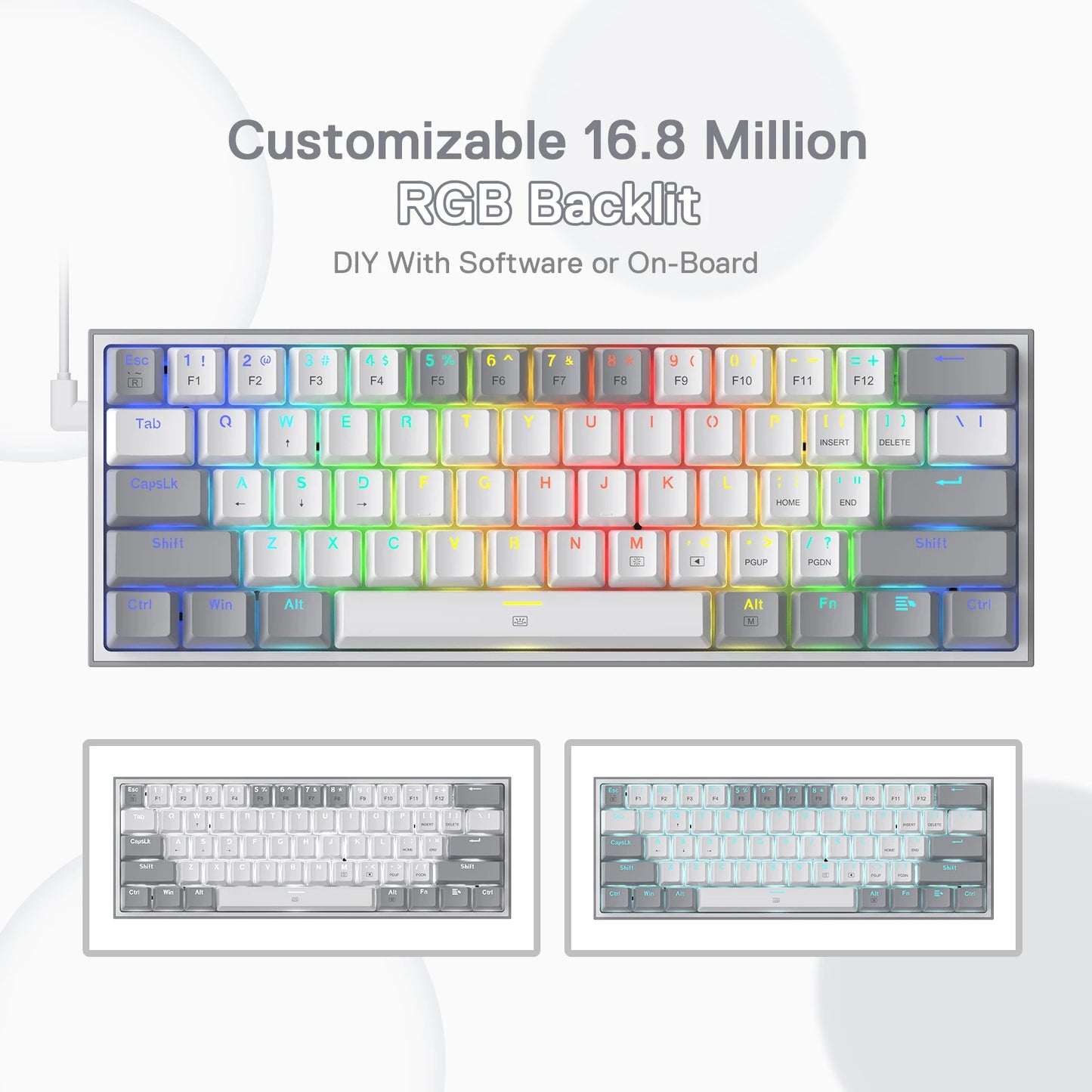 Redragon 61 Keys Hot-Swap Compact Mechanical Keyboard