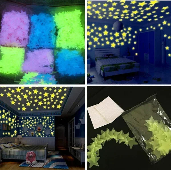 50/1000Pcs Glow in The Dark Stars Wall Stickers