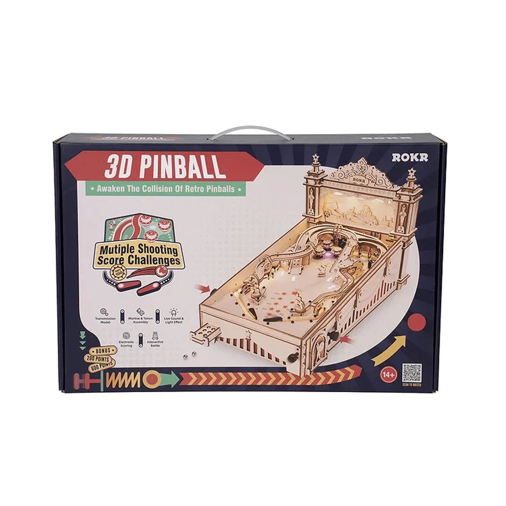 3D Vintage Pinball Machine Wooden Puzzles
