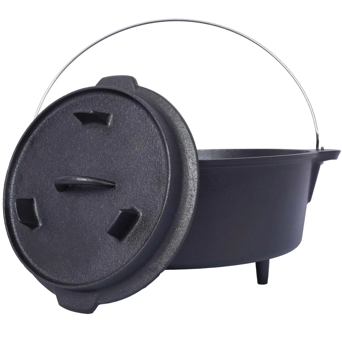 8QT Pre-Seasoned Cast Iron Dutch Oven & Lid