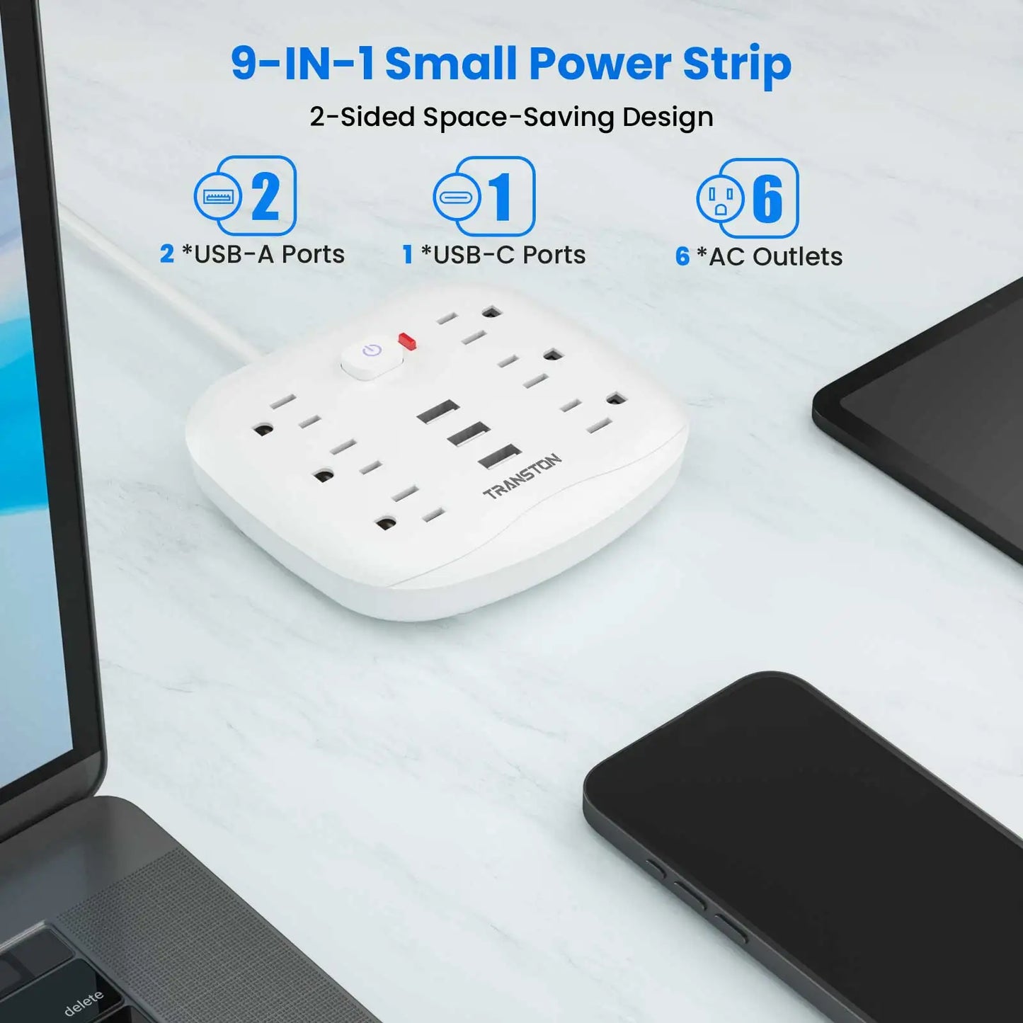 Surge Protector Power Outlet with USB Ports