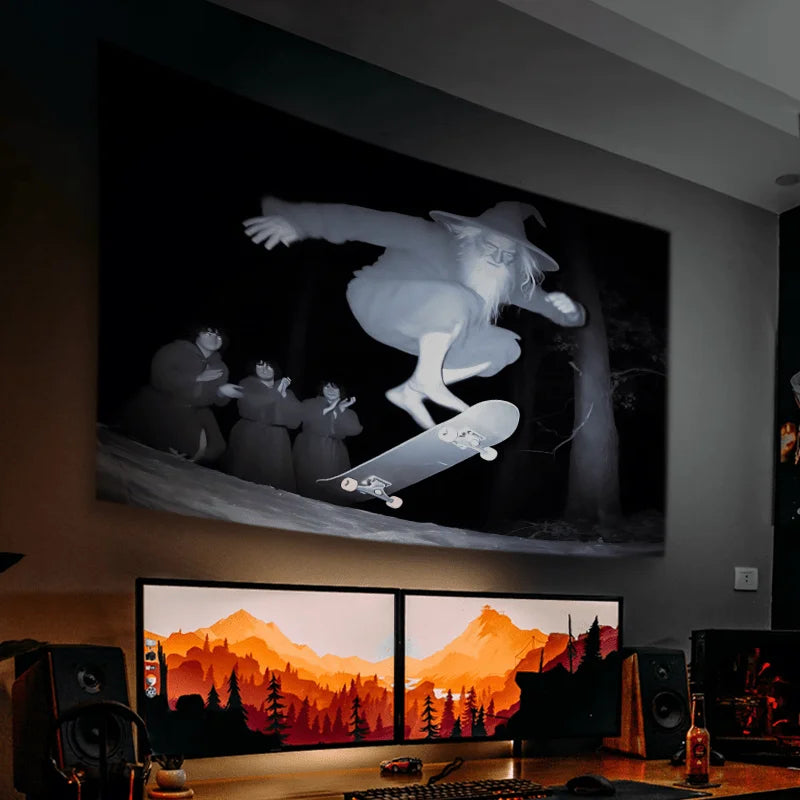 Skateboarding Old Man Tapestry