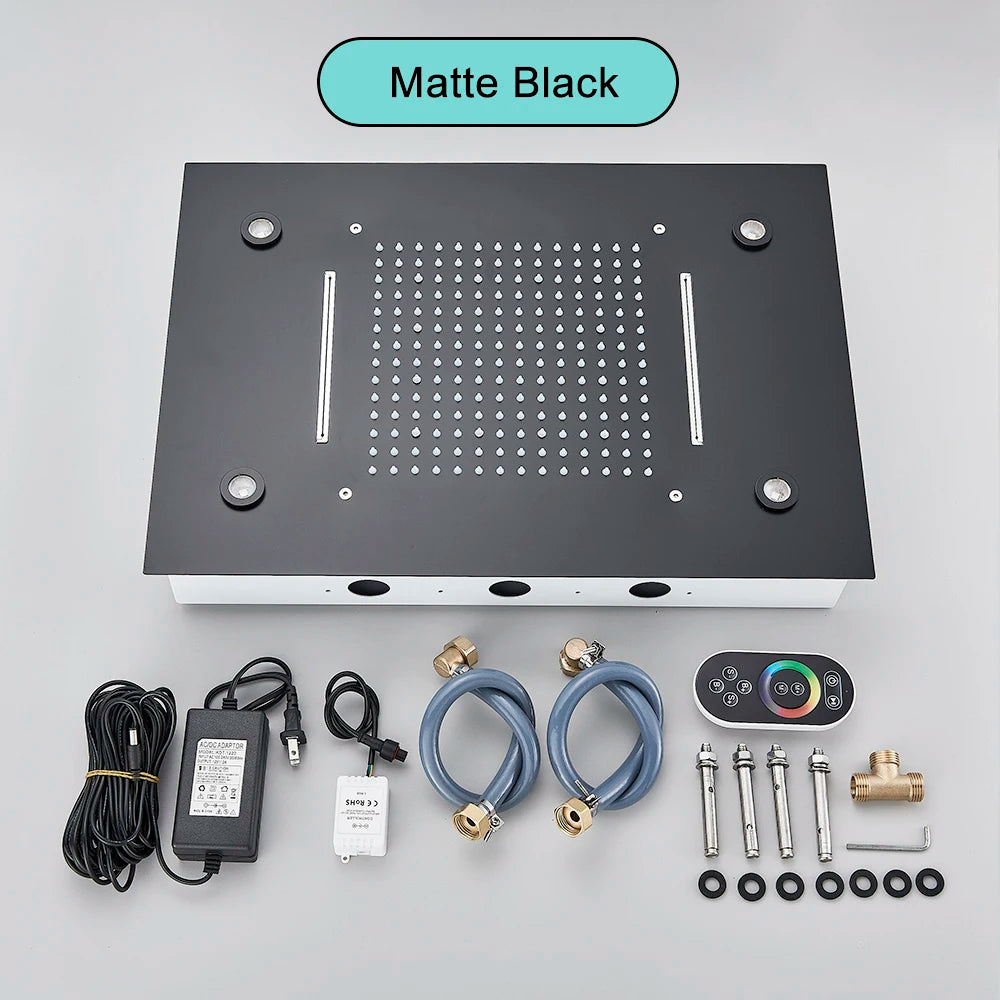 Remote Control LED Waterfall Shower Head