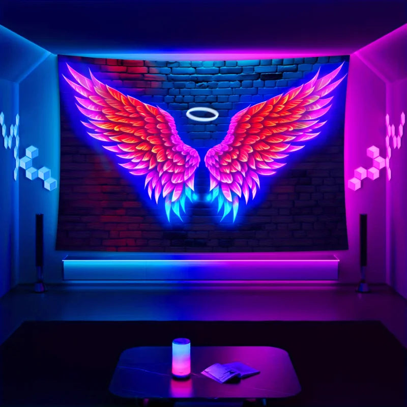 Large Angel Wings UV Blacklight Backdrop