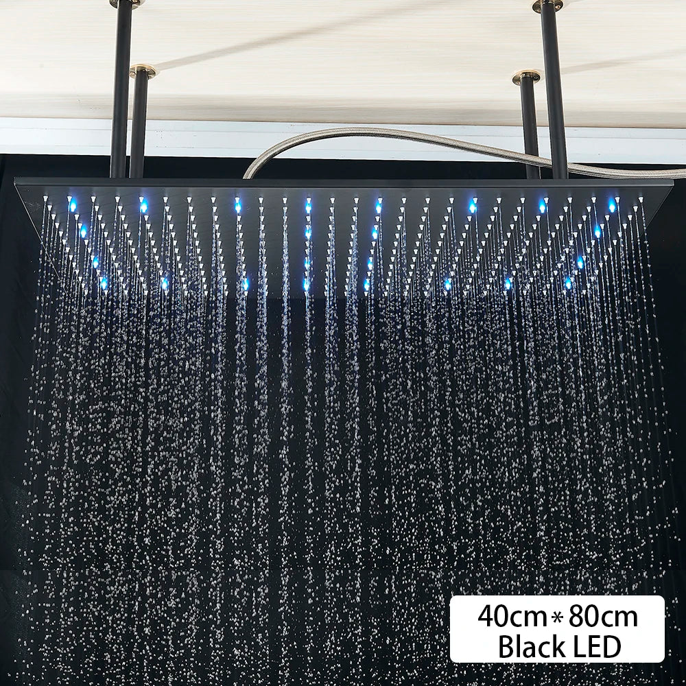 Remote Control LED Waterfall Shower Head