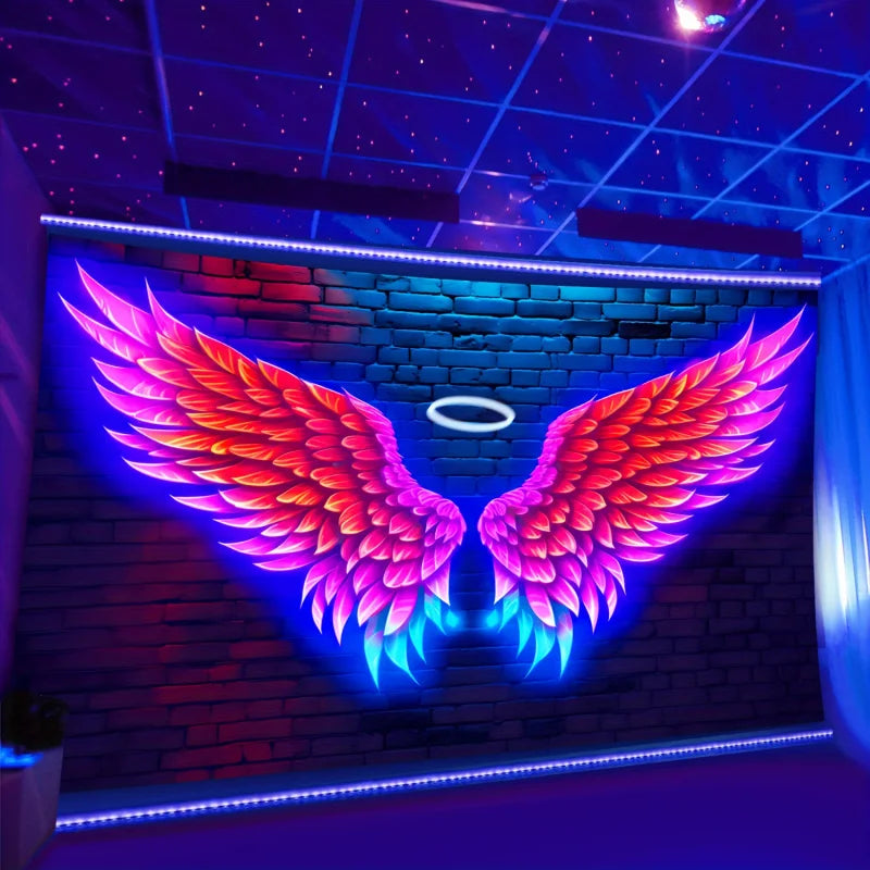 Large Angel Wings UV Blacklight Backdrop