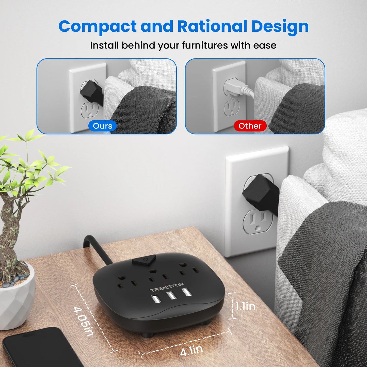 Quick Charge Outlet with 3 USB Ports