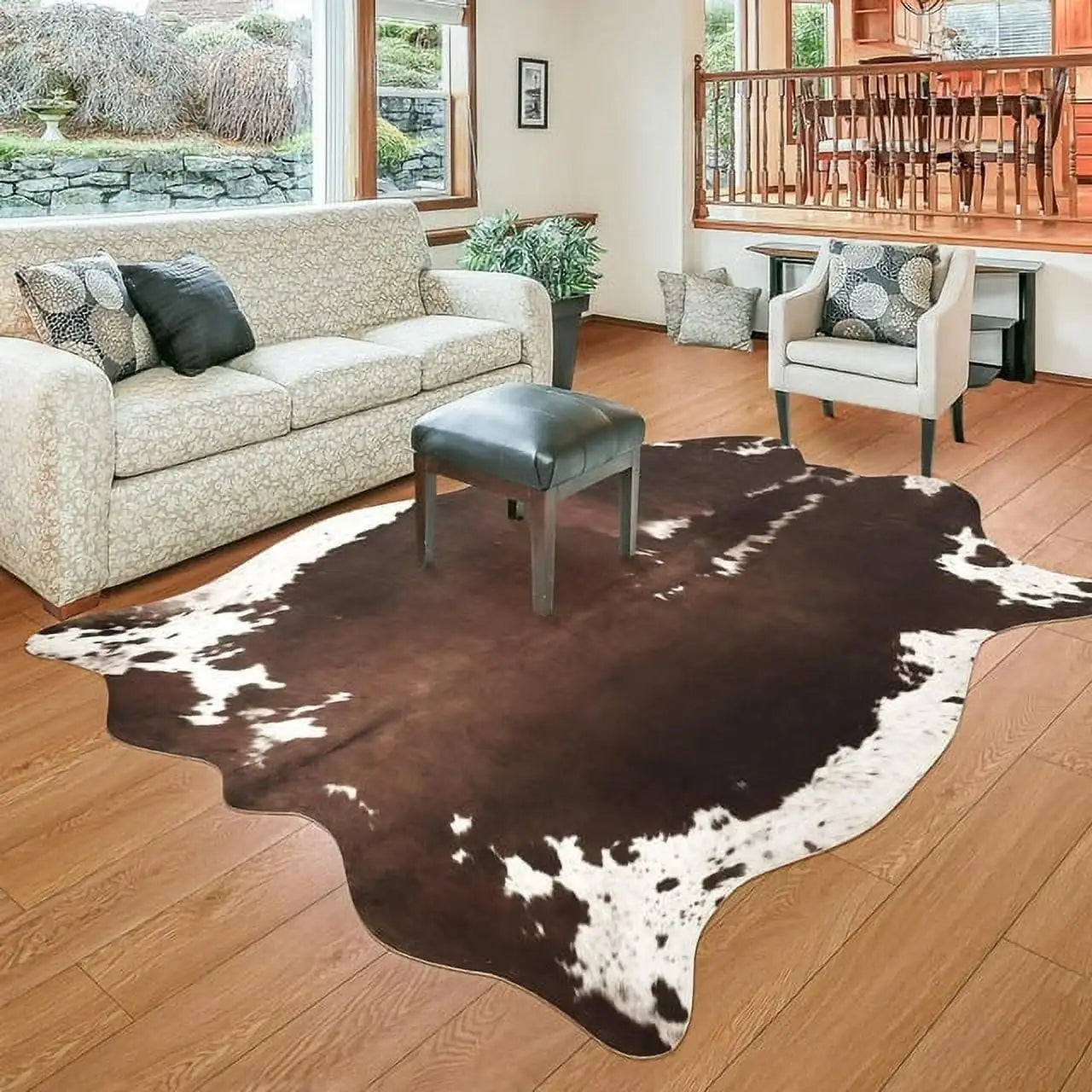 Animal Print faux fur cowhide rug