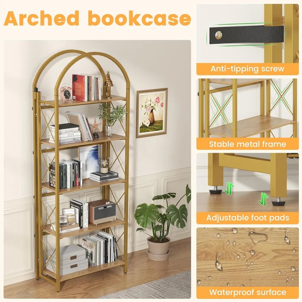 5-Tier Arched Collapsible Shelving Unit