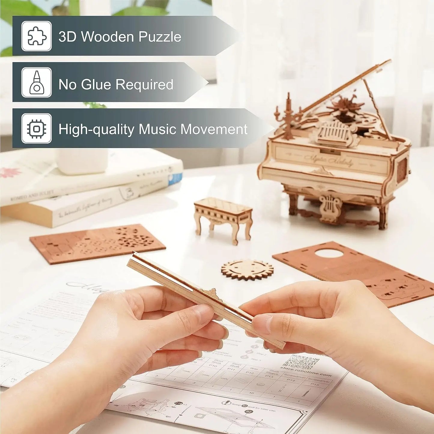 Robotime 3D Magic Piano Musical Wooden Puzzle