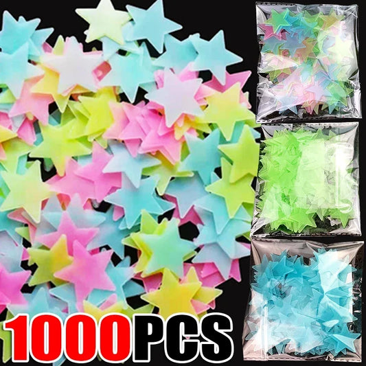 50/1000Pcs Glow in The Dark Stars Wall Stickers