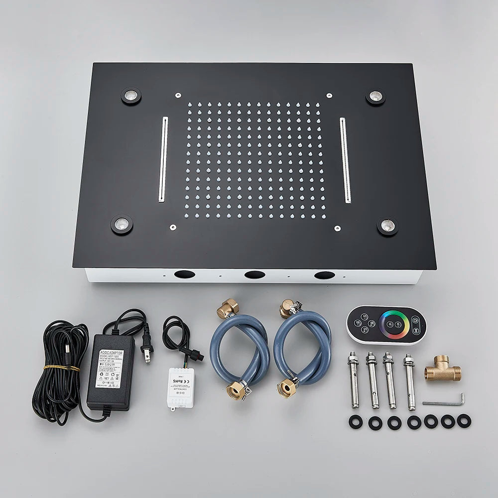 Remote Control LED Waterfall Shower Head