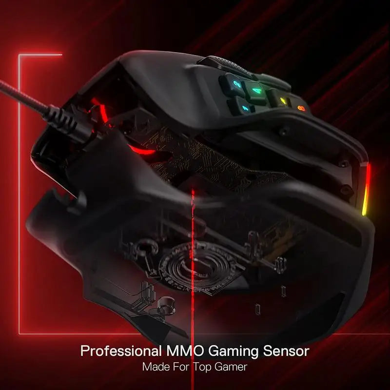 15 Programmable Buttons Wired RGB Gamer Mouse
